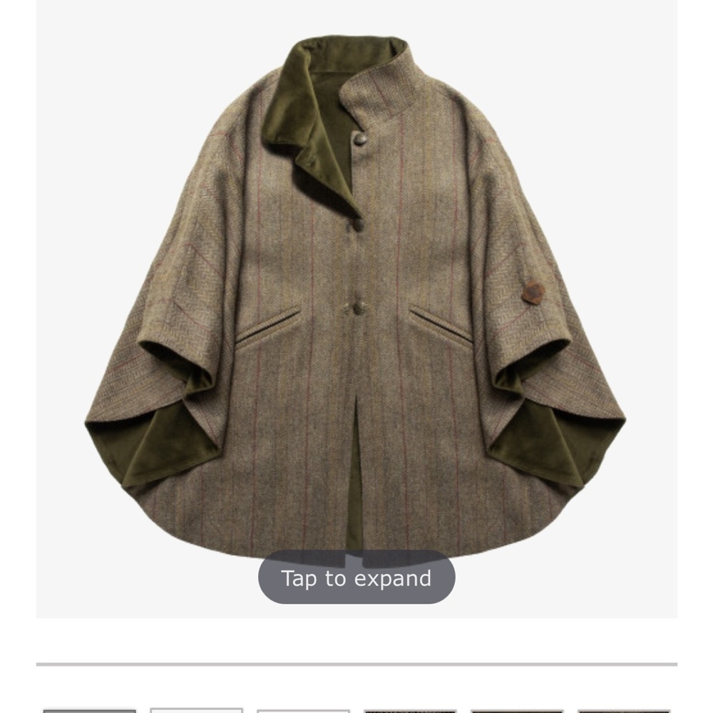 Tba cape reversible, black velvet/wool tweed black/beige OS like new